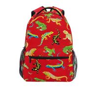 Zaino Da Viaggio Lizard Frog Red Zainetto Uso Quotidiano Backpack Classico Borsone Per Campeggio Office Lavoro 29X40CM