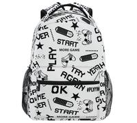 Zaino Da Viaggio Monochrome Game Style Borsone Vintage Backpack Unisex Zainetto Per Office College Lavoro 29X40CM
