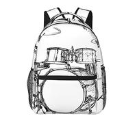 Zaino da viaggio per computer portatile, kit per batteria, rock jazz, zaino durevole per notebook, borsa per computer, regali per uomini, donne, adulti, N. 5., One Size