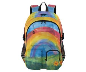 Zaino da viaggio per computer portatile, motivo: arcobaleno che appare dopo la pioggia
