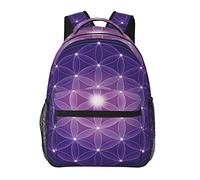 Zaino da viaggio per computer portatile, motivo floreale, vita, stelle, spirituale, sacro, durevole, per notebook, borsa per computer, regali per uomini, donne, adulti