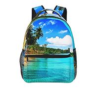 Zaino da viaggio per computer portatile, paesaggio, paradiso, mare, zaino durevole per notebook, borsa per computer, regali per uomini, donne, adulti