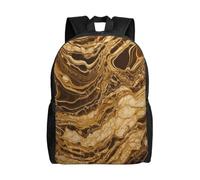 Zaino da viaggio per computer portatile, per donne e uomini, impermeabile, leggero, carino, stile casual con marmo dorato