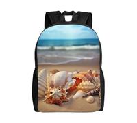Zaino da viaggio per computer portatile, unisex, impermeabile, leggero, grazioso zaino con conchiglie sulla spiaggia sabbiosa, zaino casual