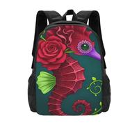 Zaino da viaggio per laptop casual, Rosso Rosa Cavalluccio Marino Verde | Zaini da viaggio