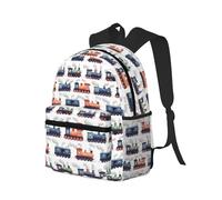 Zaino da viaggio per laptop da uomo e da donna, leggero e resistente all'acqua, con stampa vintage del treno a vapore e spallacci regolabili.