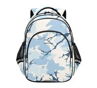 Zaino da viaggio per scuola per ragazzi ragazze studente Bookbag Teen Boys Travel Daypacks 17 pollici M Size Jon Klassen Style Camouflage Design Sky Blue