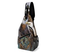 Zaino da viaggio per uomo e donna, borsa da campeggio per esterni, borsa a tracolla con motivo a aquila e acchiappasogni, zaino da viaggio per bicicletta, sport, escursionismo, viaggi e campeggio