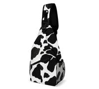 Zaino da viaggio per uomo e donna, con stampa di mucca e animali in bianco e nero, borsa a tracolla, zaino per escursioni all'aperto, zaino compatto per attrezzi