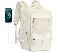 Zaino da viaggio per uomo e donna, zaino per laptop da 15,6 pollici con porta USB, zaino da cabina approvato per il trasporto aereo, ampio schienale