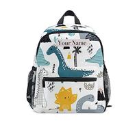 Zaino Da Viaggio Personalized With Name/Text,Dino Scandinavian Style Backpack Vintage Zaino Scuola Casual Borsone Per Campeggio Uso Quotidiano Lavoro