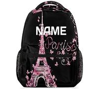 Zaino Da Viaggio Pink Eiffel Tower Custom Butterfly Paris Personalized Zainetto Uso Quotidiano Backpack Vintage Borsone Per College Office Lavoro 29X40CM