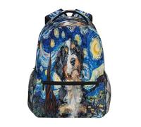 Zaino Da Viaggio St. Bernard Dog Starry Night Zaino Scuola Classico Borsone Durevole Zainetto Per Office Lavoro Campeggio