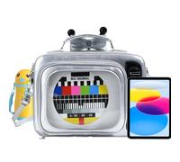 Zaino da viaggio tote - Borsa a tracolla ispirata alla televisione vintage da trasporto compatto | Dettagli delle caratteristiche del materiale durabel, migliora l'organizzazione quotidiana, argento