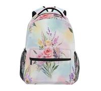 Zaino Da Viaggio Watercolour Pastel Flowers Borsone Vintage Zaino Scuola Casual Zainetto Per Uso Quotidiano Lavoro Campeggio