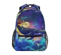 Zaino Da Viaggio Whale Night Stars Moon Galaxy Zainetto Classico Backpack Durevole Borsone Per Outdoor Campeggio Lavoro