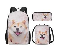 Zaino da violino e borsa per il pranzo per bambini con stampa di note musicali, set per ragazze 5-12, Corgi Dog, Taglia unica, Zaini Daypack