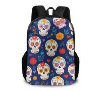 Zaino Day Dead Cool Mexican Sugar Skull Daypack Leggero Zaino Da Scuola Resistente Backpack Per Office Scuola Viaggio