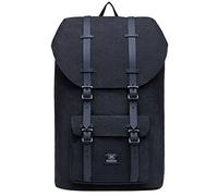 Zaino del computer portatile, Zaino da viaggio all'aperto WIN•DF Daypack casuale dell'annata Borsa scolastica leggera con grande capacità multifunzione per gli uomini e le donne(Linen Oxford cloth nero)