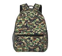 Zaino della Scuola Moda Zaini Scuola Elementare Cool Green Camo Army Camouflage Art Classico Zaino Bambini per Viaggio Campeggio Scuola Materna 29X40cm