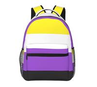 Zaino della Scuola Stampa Borse da Scuola Nonbinary Flag Non Binary Pride Flag Casuale Zaino Bambini per Uso giornaliero Esterni Uomo 29X40cm