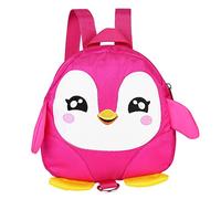 Zaino di sicurezza per bambini, Zaino per imbracatura di sicurezza per pinguini simpatico cartone animato, Borsa anti-smarrimento per bambini Zaino per bambini con imbracatura staccabile(rosa)