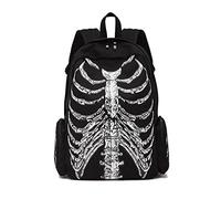 Zaino di tela Halloween multifunzionale borse scuola unisex teschio scheletro stampato gotico borsa da viaggio Daypack