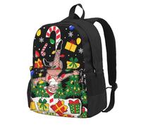 Zaino divertente e brutto con Babbo Natale che balla, ideale per viaggi, escursioni, attività all'aperto, per uomo e donna, leggero, per laptop, pesca, moda, di grande capacità, impermeabile, per la
