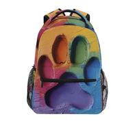 Zaino Dog Paw Rainbow Zaini Resistentedaypack Leggero Backpack Per Viaggio Office Escursioni