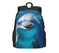 Zaino Dolphin With Smile Zainetto Per Computer | Daypack Trekking Zaino da scuola leggero Per Notebook Office campeggio