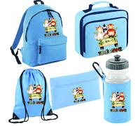 Zaino e Lunch Box per Bambini Safari Ritorno a Scuola Personalizzato Kit Nome...