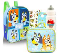 Zaino e porta pranzo Disney Bluey - Il set per bambini Bluey Backpack include uno zaino Bluey da 11"" e un porta pranzo, pi adesivi per bottiglie