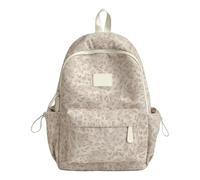 Zaino elegante per la scuola di grandi dimensioni con stampa leopardata per studenti, beige, Se référer au descriptif, riferimento alla descrizione
