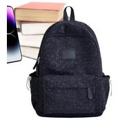 Zaino elegante per la scuola di grandi dimensioni con stampa leopardata per studenti, Nero , Se référer au descriptif, riferimento alla descrizione