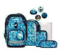 ergobag pack set zaino ergonomico per la scuola flessibile 6 pezzi prima elementare Ocean DiveBear - Blu scuro