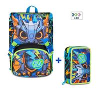 ZAINO ESTENSIBILE BIG SEVEN SJ GANG LED LOOK + ASTUCCIO 3 ZIP