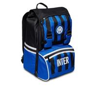 F.C. Inter SEVEN Zaino Scuola Estensibile, Calcio - FOOTBALL GENIUS, Nero Blu, con Tasca Porta Borraccia, Zaino Scuola Elementari e Medie, Bambini Ragazzi