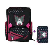 Zaino Estensibile Kuromi Scuola Nero + Astuccio 3 Zip