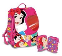 ZAINO Estensibile Scuola con ASTUCCIO SCUOLA 3 ZIP - DISNEY PRINCIPESSE