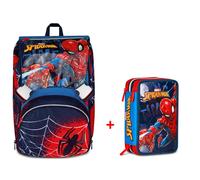 Zaino Estensibile Scuola Marvel Spiderman + Astuccio 3 zip Completo - 2025/2026