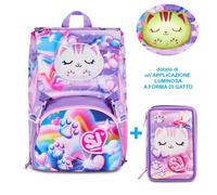 ZAINO ESTENSIBILE SEVEN SJ GANG BIG GLOWCAT + ASTUCCIO 3 ZIP