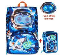 ZAINO ESTENSIBILE SEVEN SJ GANG BIG SPACE LED BOY + ASTUCCIO 3 ZIP