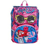 Zaino Estensibile Sj Gang, Facce di Sj Gang, Rosa, Scuola Elementare e Medie