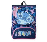 Zaino Estensibile Stitch Cerdà | Licenza Ufficiale Disney | 20-30L | Scuola Bambini Elementari e Medie | Blu con Patch Peluche
