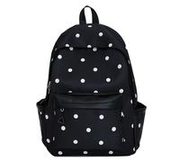 Zaino estetico a pois con ciondolo a forma di stella da viaggio casual zaino Kawaii per laptop per studenti elementari e medie (nero)