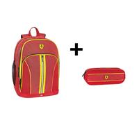 ZAINO FERRARI ROSSO DA UOMO VIAGGIO SCUOLA CON ASTUCCIO OVALE ORIGINALE