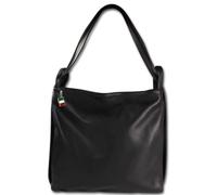 Zaino Florence Borsa A Spalla Donna Daypack In Vera Pelle Nera OTM108S