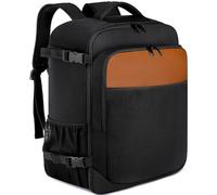 Zaino for laptop da lavoro semplice multifunzionale uomo Borsa viaggio cabina approvata dalla compagnia aerea Per Uomo e Donna(Brown,45X20X35)
