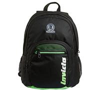 Invicta S.P.A. Zaino Format, Kupang, Nero, 31 Lt, Doppio Scomparto, Scuola e Tempo Libero, Nero/Verde, Taglia Unica