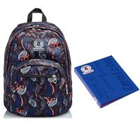 Zaino Format Invicta, Paisley, Nero, Doppio Scomparto, Scuola & Tempo Libero + Copertina ad Anelli